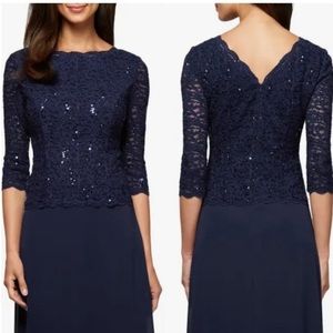 Alex Evenings Sequin Lace & Chiffon Gown. Mother of Bride or Groom